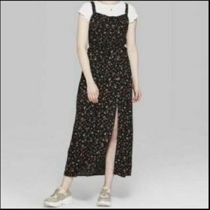 WF Flower Maxi Dress with Slit and Lace Up Front